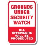 Grounds Under Security Watch Sign